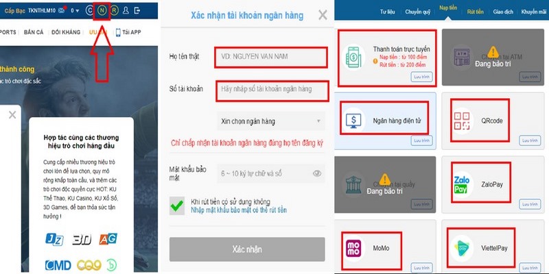 Lưu ý quan trọng để nạp tiền vào tài khoản thành công
